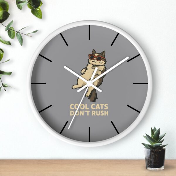 Funny Cat Wall Clock - Time is Running, Cat Decor, Unique Gift for Cat Lovers, Home Office Wall Art, Quirky Kitty Clock - Image 12