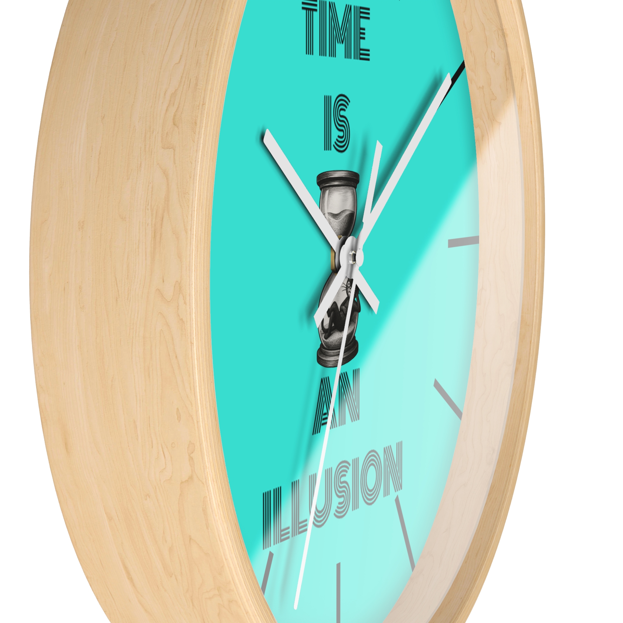 Funny Cat Wall Clock - Time is an Illusion , Cat Decor, Unique Gift for Cat Lovers, Home Office Wall Art, Quirky Kitty Clock - Image 17