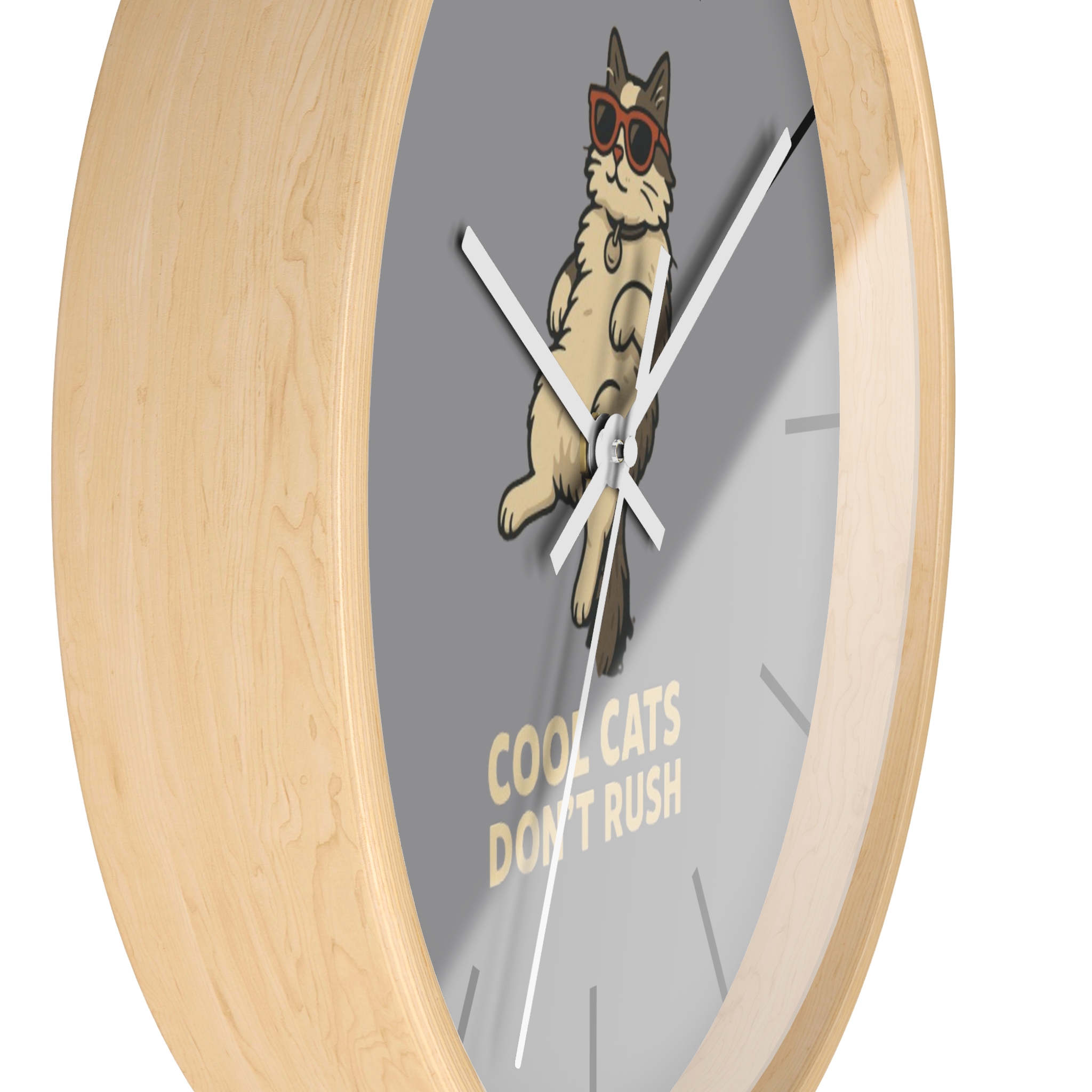 Funny Cat Wall Clock - Time is Running, Cat Decor, Unique Gift for Cat Lovers, Home Office Wall Art, Quirky Kitty Clock - Image 17