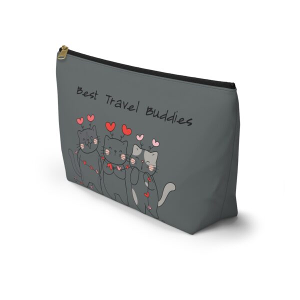 Best Travel Buddies cat trio Accessory Pouch | T‑bottom zipper bag - Image 3
