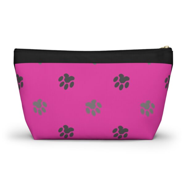 Pink Paw Print Accessory Pouch | T-Bottom Makeup Bag - Image 2