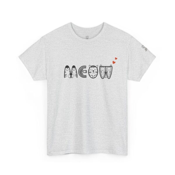 Meow Cat Lover Unisex Heavy Cotton Tee, Cute Pet T-Shirt, Animal Lover Gift, Casual Wear, Fun Tee for Cat Lovers - Image 7