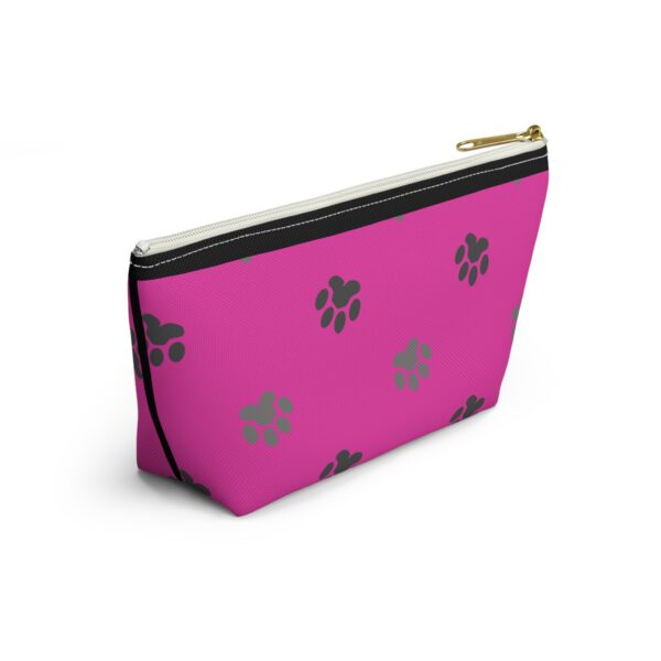 Pink Paw Print Accessory Pouch | T-Bottom Makeup Bag - Image 12