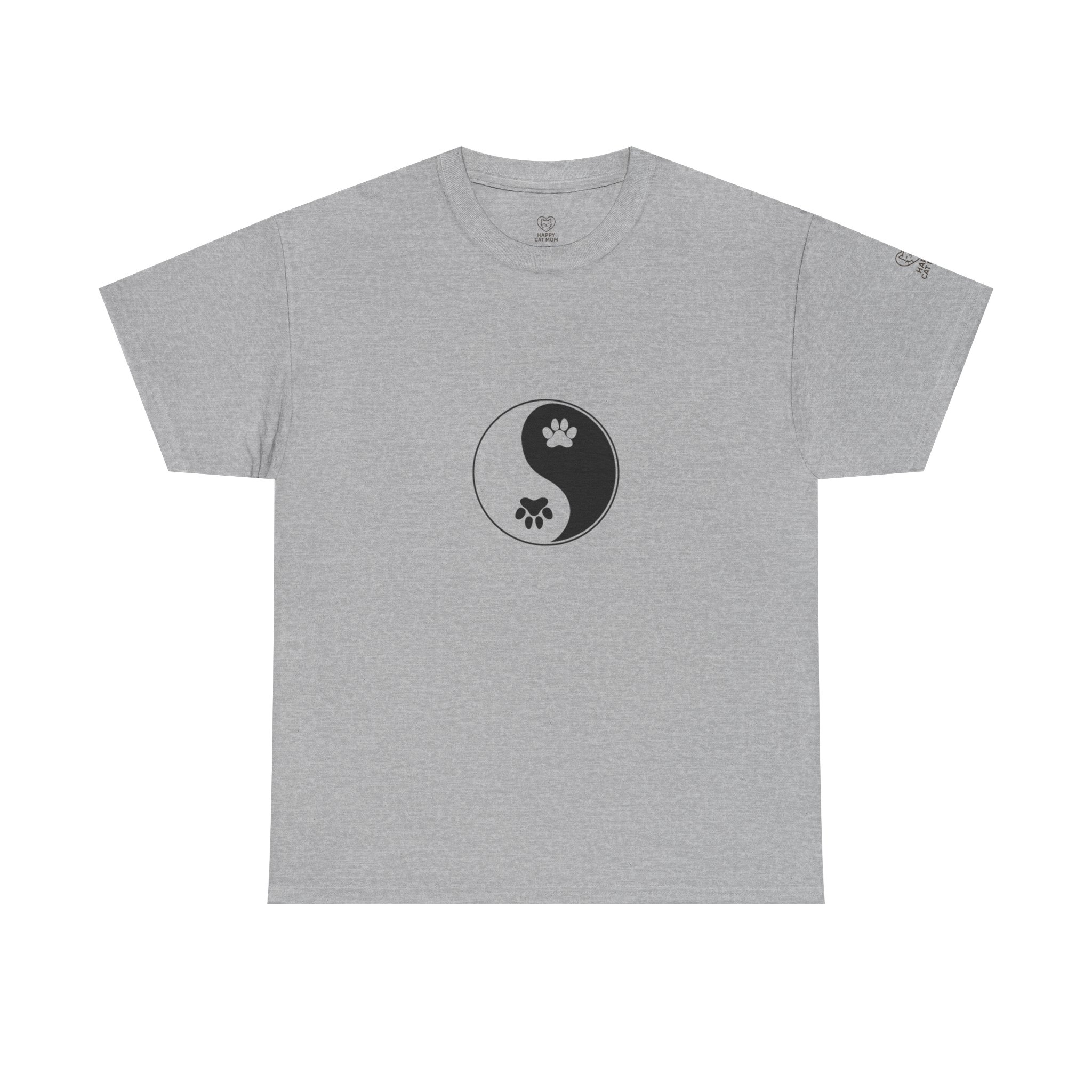 Yin Yang Unisex Heavy Cotton Tee, Pet Lovers Shirt, Spiritual Cotton Tee, Philosophy Gift, Everyday Casual Wear - Image 13
