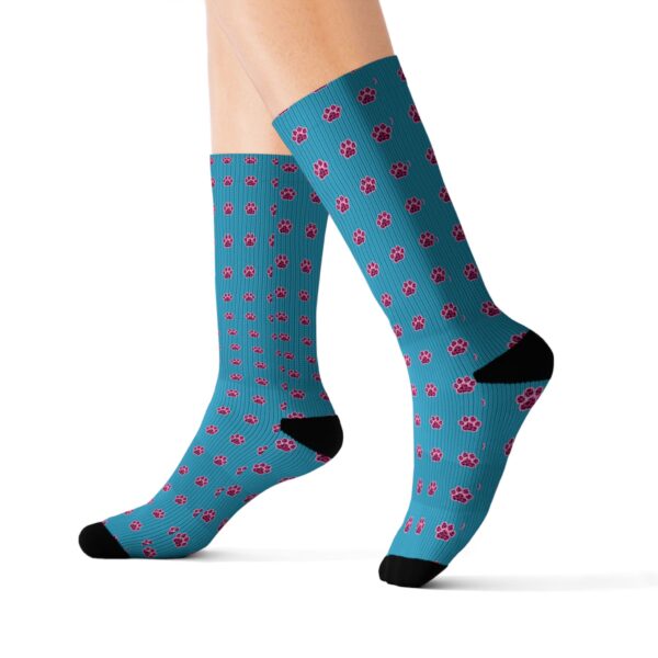 Playful Cat Lover's Sublimation Socks | Cute Meow Patterns | Cozy Gift for Pet Owners | Fun Sock Gift for Holidays, Birthdays - Image 9