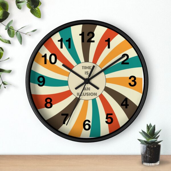 Funny Cat Wall Clock - Time is an Illusion, Cat Decor, Unique Gift for Cat Lovers, Home Office Wall Art, Quirky Kitty Clock - Image 3