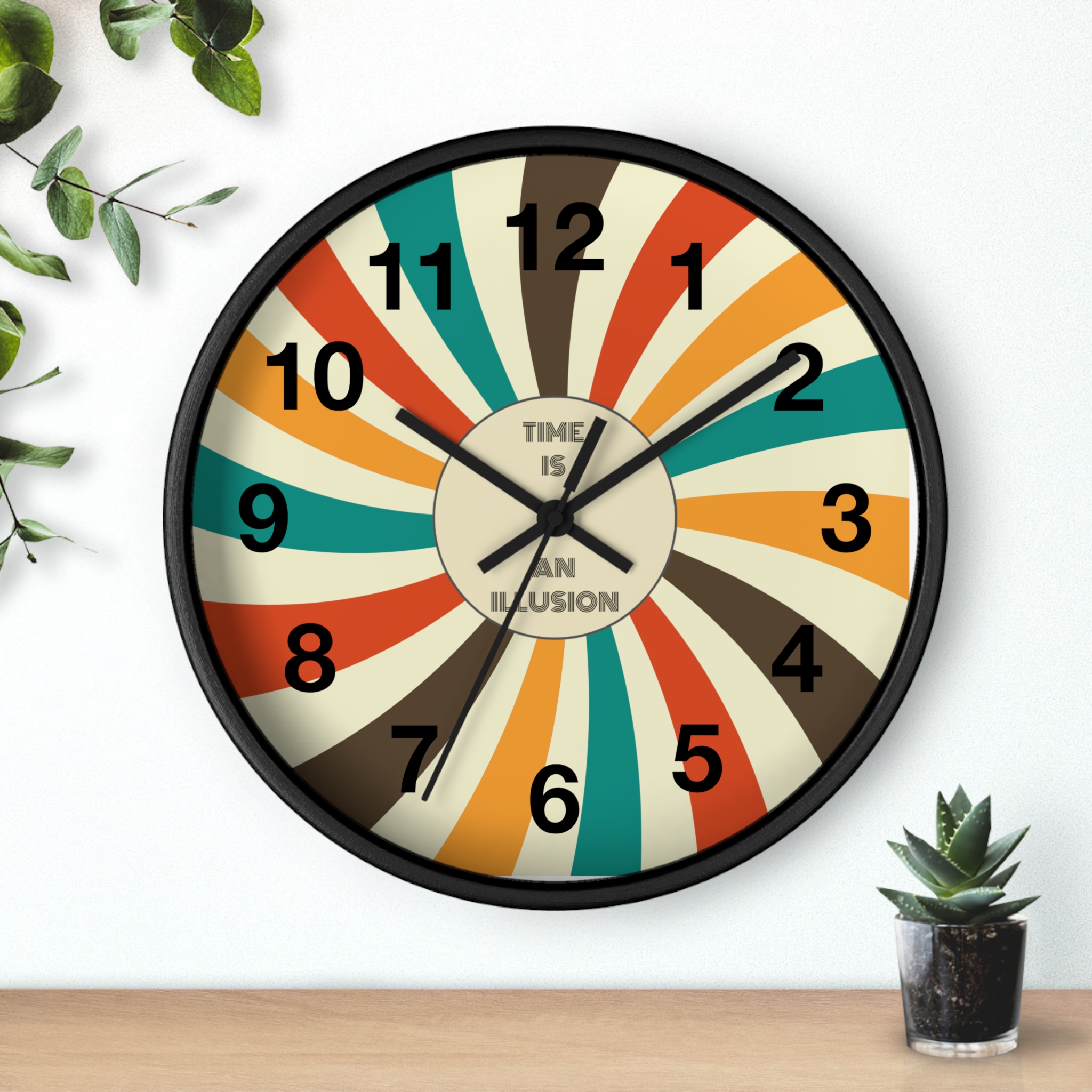 Funny Cat Wall Clock - Time is an Illusion, Cat Decor, Unique Gift for Cat Lovers, Home Office Wall Art, Quirky Kitty Clock - Image 3