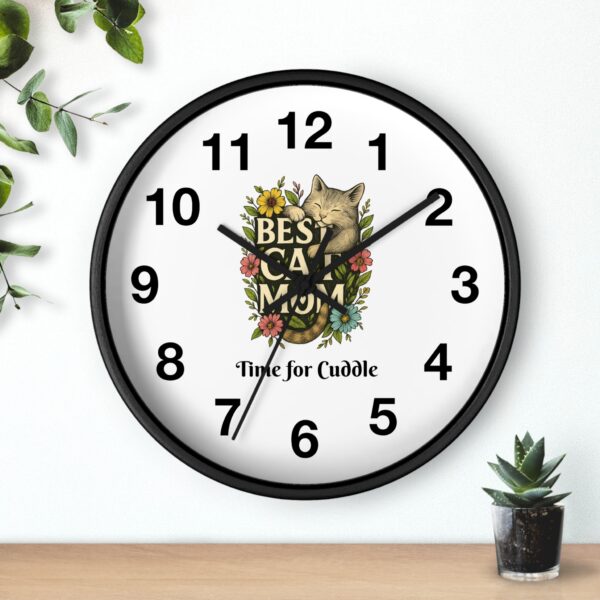 Funny Cat Wall Clock - Time is Running, Cat Decor, Unique Gift for Cat Lovers, Home Office Wall Art, Quirky Kitty Clock - Image 3