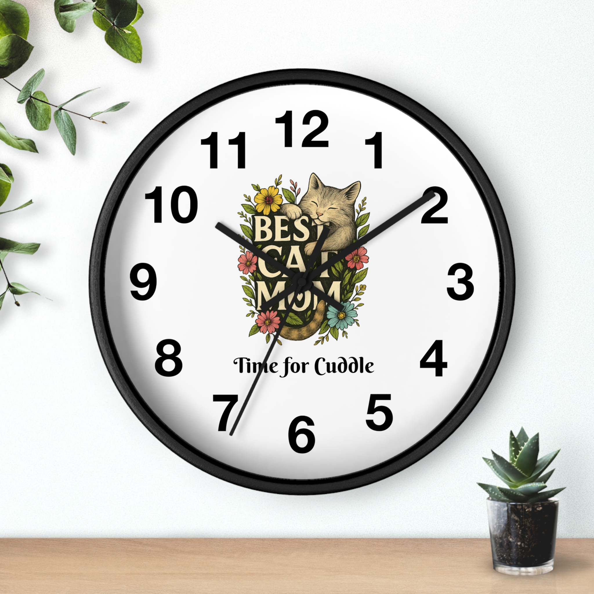 Funny Cat Wall Clock - Time is Running, Cat Decor, Unique Gift for Cat Lovers, Home Office Wall Art, Quirky Kitty Clock - Image 3