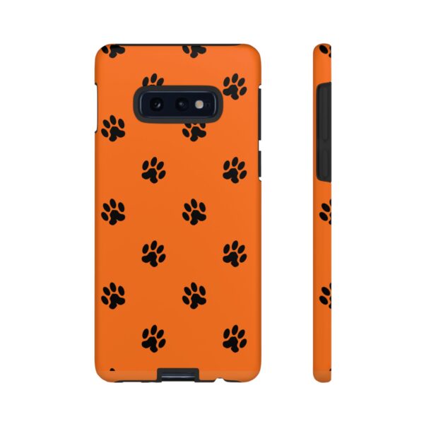 Orange Paw Print Phone Case | Tough Cases | Pet Lover Gift, Animal Print Cases, Unique Phone Cover, Fun Accessories, Birthday Gift - Image 2