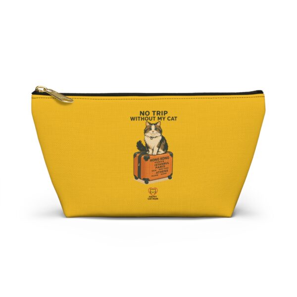 No Trip Without My Cat accessory pouch | Travel Cat Illustration - Image 5
