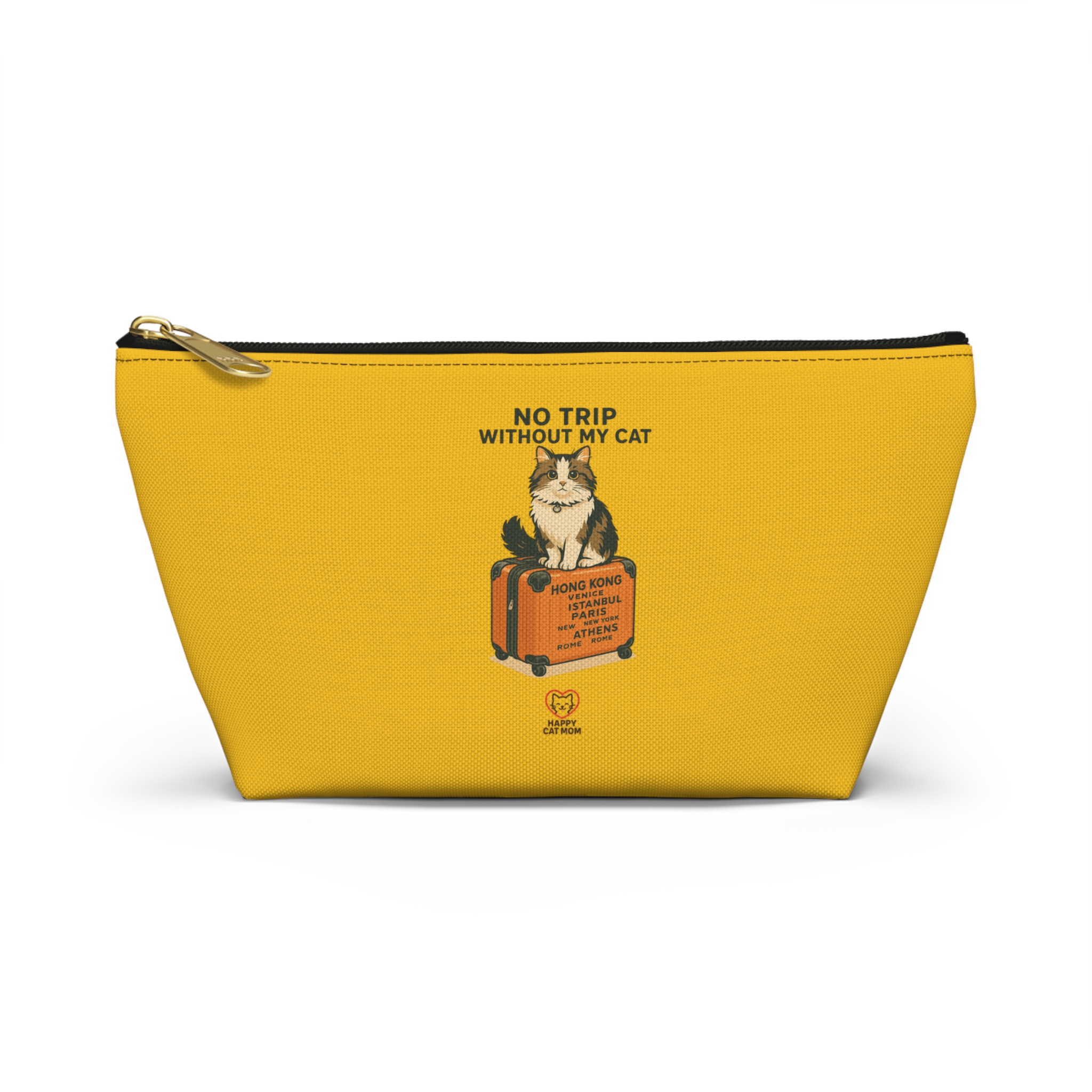 No Trip Without My Cat accessory pouch | Travel Cat Illustration - Image 5