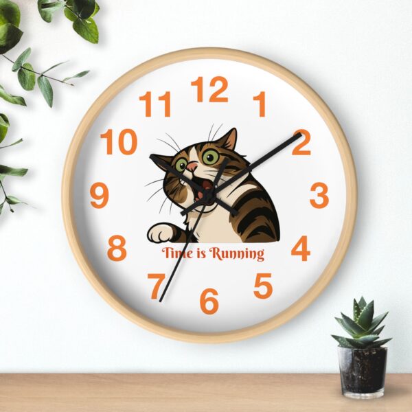 Funny Cat Wall Clock - Time is Running, Cat Decor, Unique Gift for Cat Lovers, Home Office Wall Art, Quirky Kitty Clock - Image 15