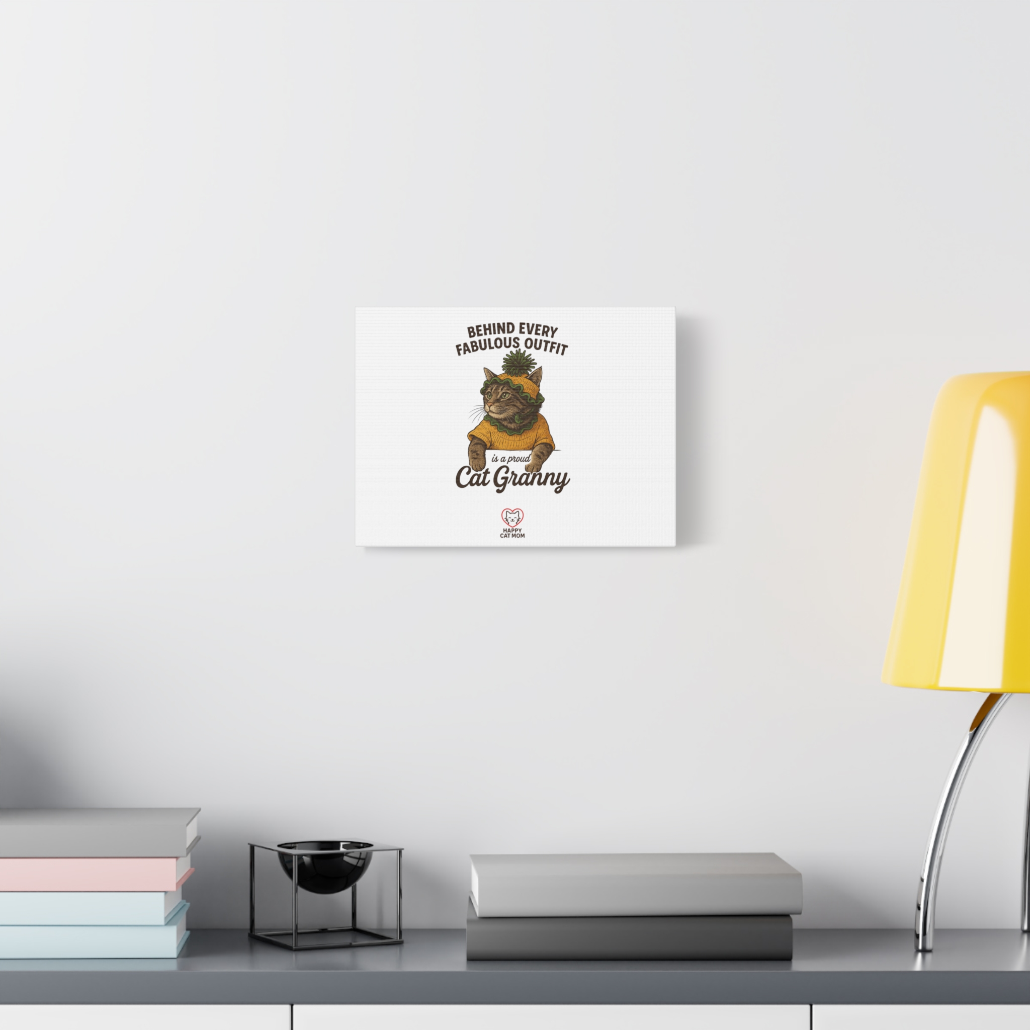 Cat Granny Canvas Wall Art, Whimsical Cat Decor, Funny Gift for Cat Lovers, Home Decoration, Pet Themed Art - Image 3
