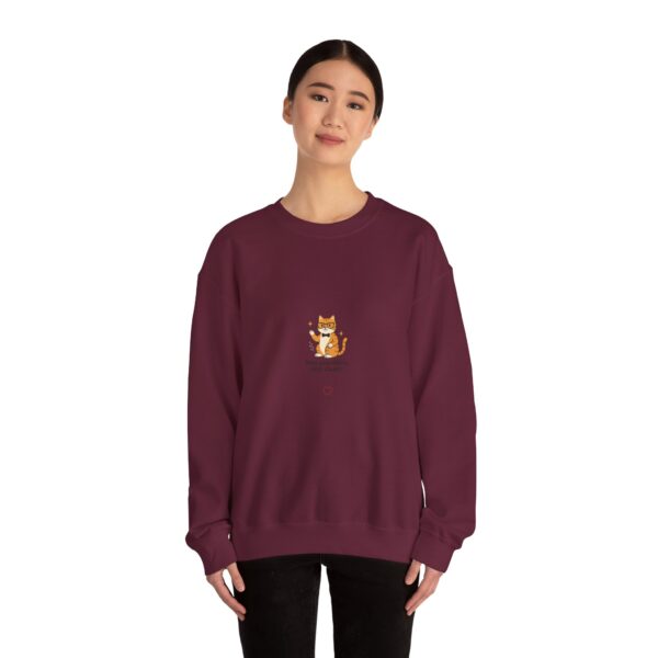 Cozy Cat Crewneck Sweatshirt - Cute Gift for Cat Lovers, Casual Wear, Perfect for Fall, Birthdays, Relaxed Vibes, Home Comfort - Image 8