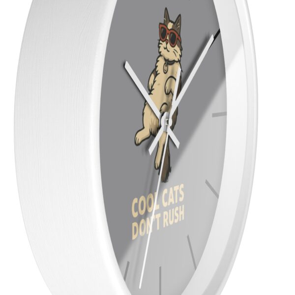 Funny Cat Wall Clock - Time is Running, Cat Decor, Unique Gift for Cat Lovers, Home Office Wall Art, Quirky Kitty Clock - Image 11