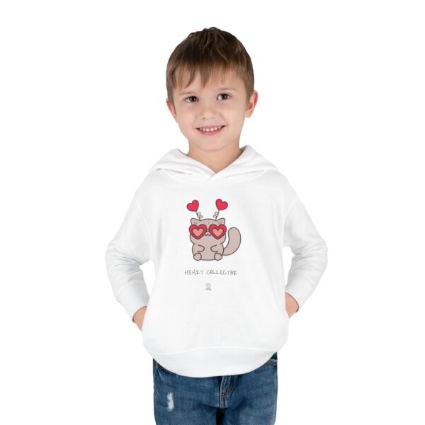 Heart Eyes Cat Toddler Hoodie | Cute Kitty Valentine Pullover - Image 3