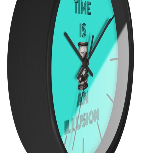 Funny Cat Wall Clock - Time is an Illusion , Cat Decor, Unique Gift for Cat Lovers, Home Office Wall Art, Quirky Kitty Clock - Image 2