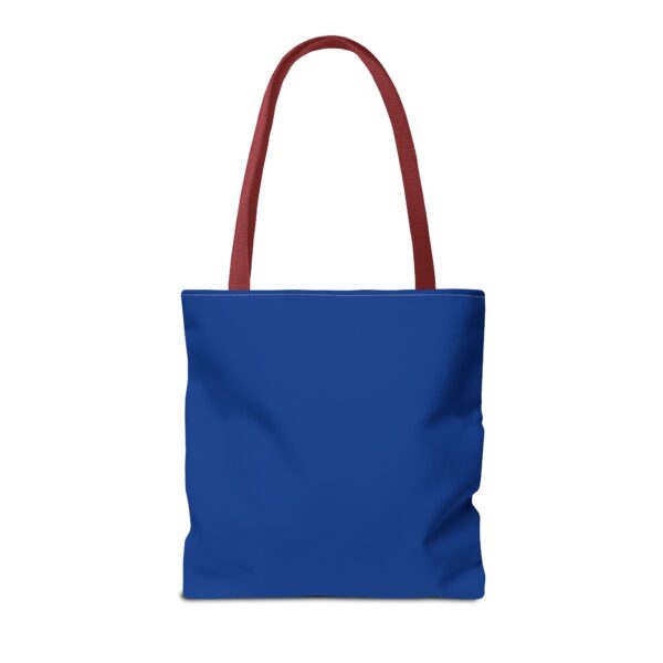 Cat Mom Tote Bag - Happy Cat Mom Gift, Blue AOP Bag, Cat Lover Accessories, Practical Shopping Tote, Cute Pet Owner Bag - Image 6