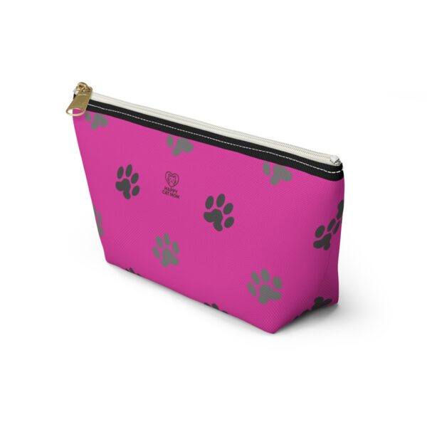 Pink Paw Print Accessory Pouch | T-Bottom Makeup Bag - Image 11
