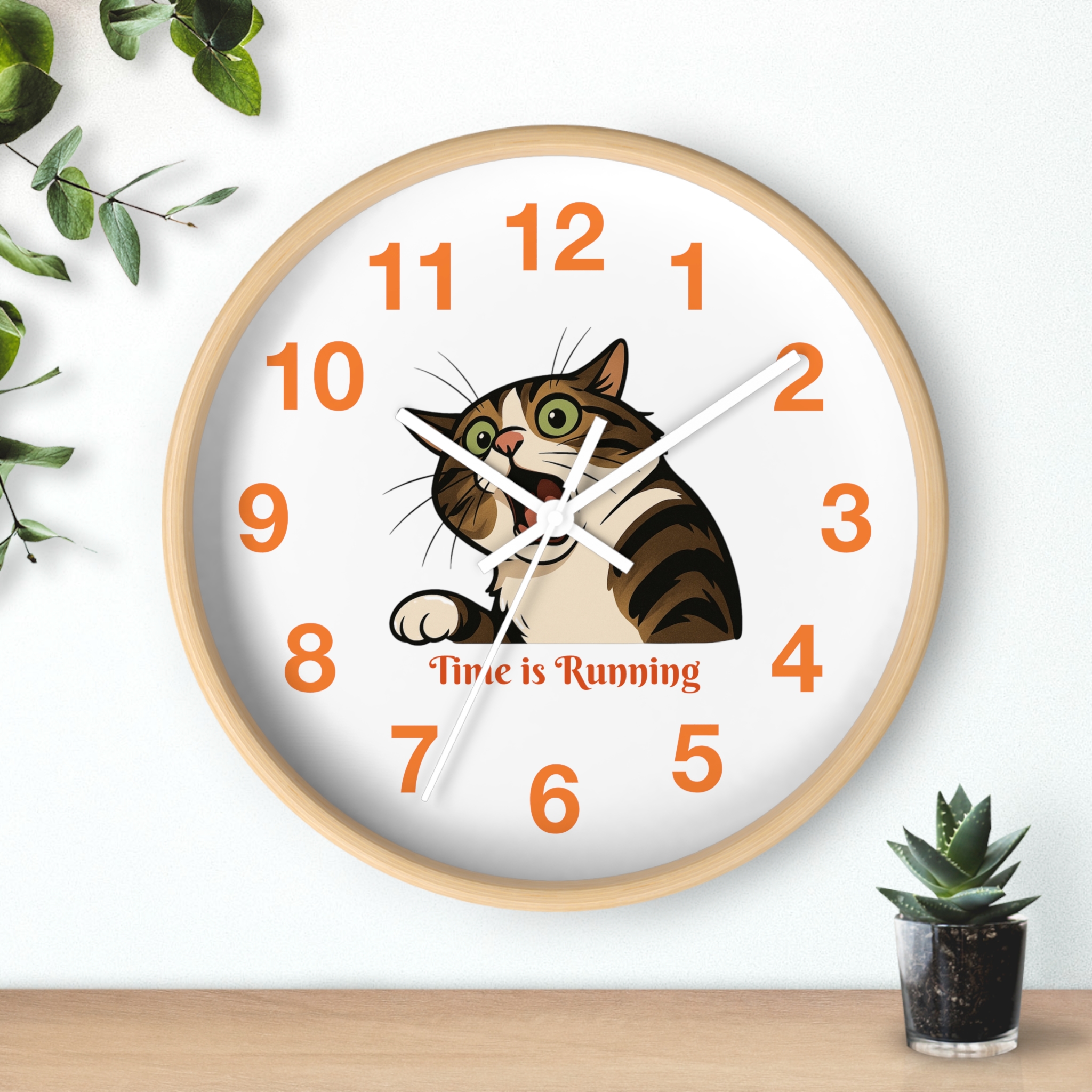 Funny Cat Wall Clock - Time is Running, Cat Decor, Unique Gift for Cat Lovers, Home Office Wall Art, Quirky Kitty Clock - Image 18
