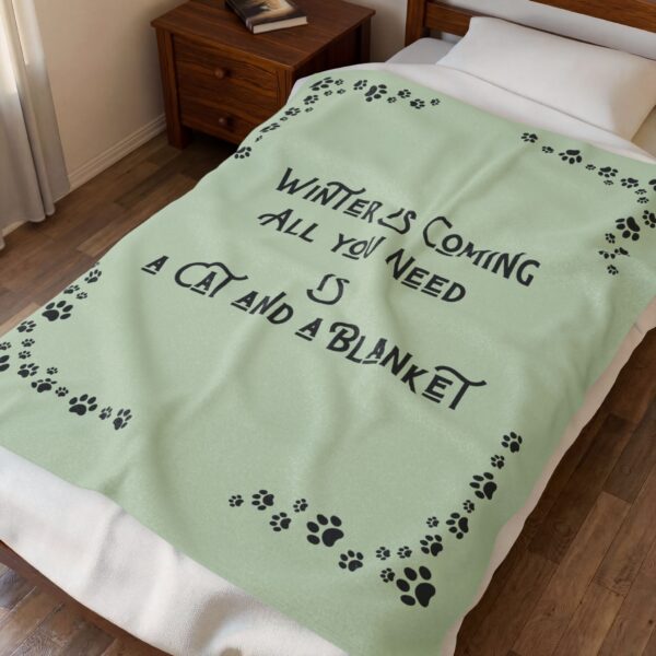 Cat-Themed Velveteen Plush Blanket, Cozy Cat Lover Gift, Winter Comfort Throw, Cat Blanket for Pet Owners, Fun Home Decor - Image 7