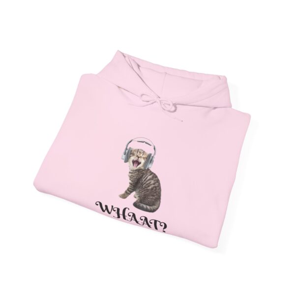 Cat Wearing Headphones 'Whaat?' Hoodie | Funny Kitty Graphic - Image 32
