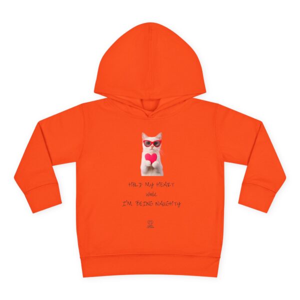 Cute Cat Holding Heart toddler hoodie | Valentine's Day Kids Pullover - Image 5