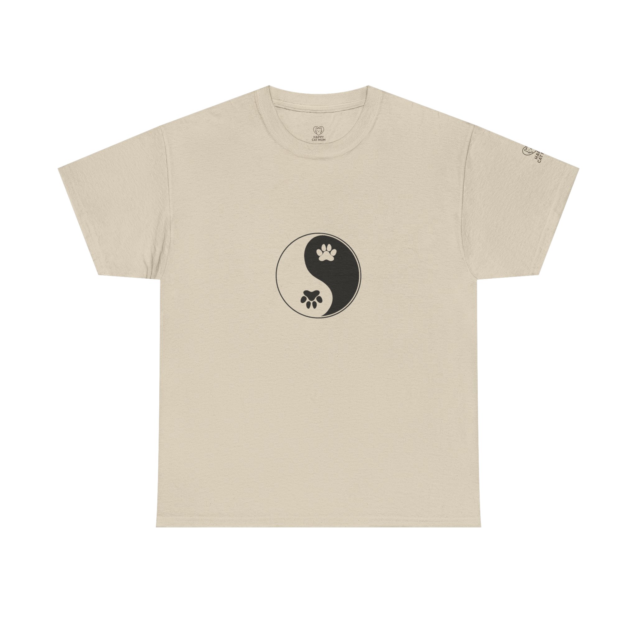 Yin Yang Unisex Heavy Cotton Tee, Pet Lovers Shirt, Spiritual Cotton Tee, Philosophy Gift, Everyday Casual Wear - Image 9
