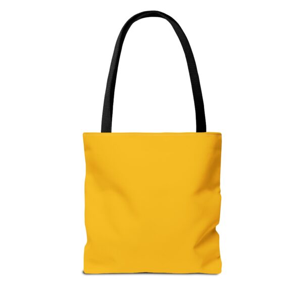 Cat Mom Tote Bag - Proud Cat Owner Gift, Funny Gift for Cat Lovers, Yellow AOP Tote, Everyday Use, Eco-Friendly Shopping Bag - Image 2