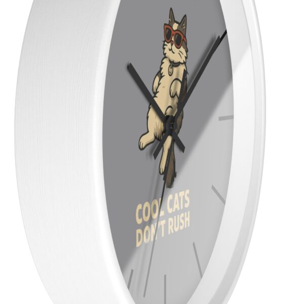 Funny Cat Wall Clock - Time is Running, Cat Decor, Unique Gift for Cat Lovers, Home Office Wall Art, Quirky Kitty Clock - Image 8