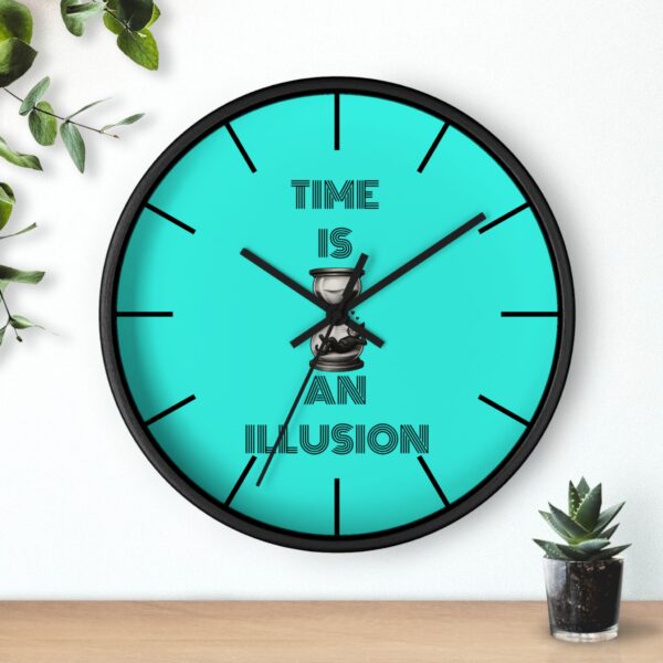 Funny Cat Wall Clock - Time is an Illusion , Cat Decor, Unique Gift for Cat Lovers, Home Office Wall Art, Quirky Kitty Clock - Image 3