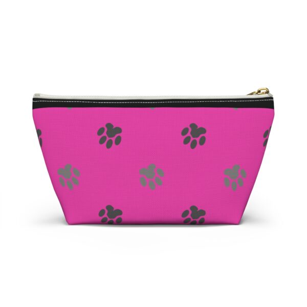 Pink Paw Print Accessory Pouch | T-Bottom Makeup Bag - Image 10
