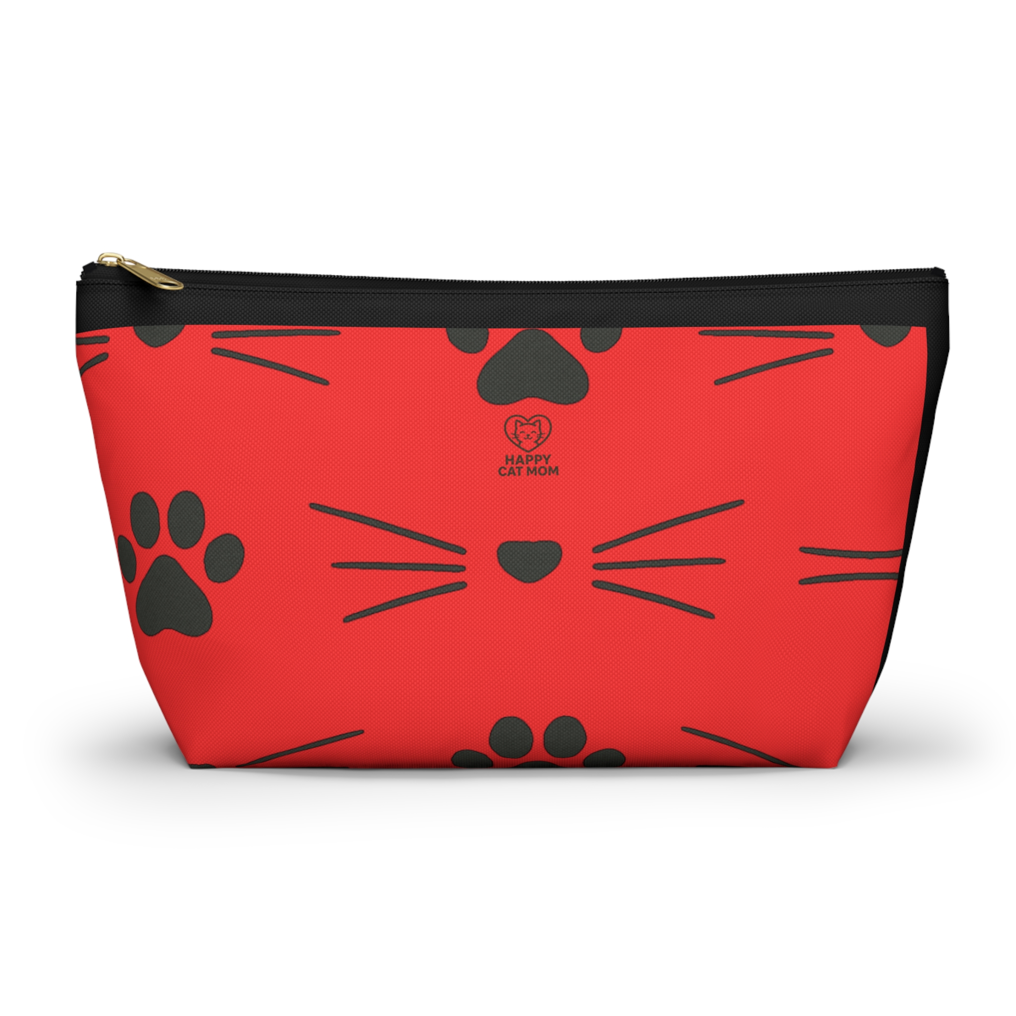 Cat Whiskers and Paw Print Accessory Pouch