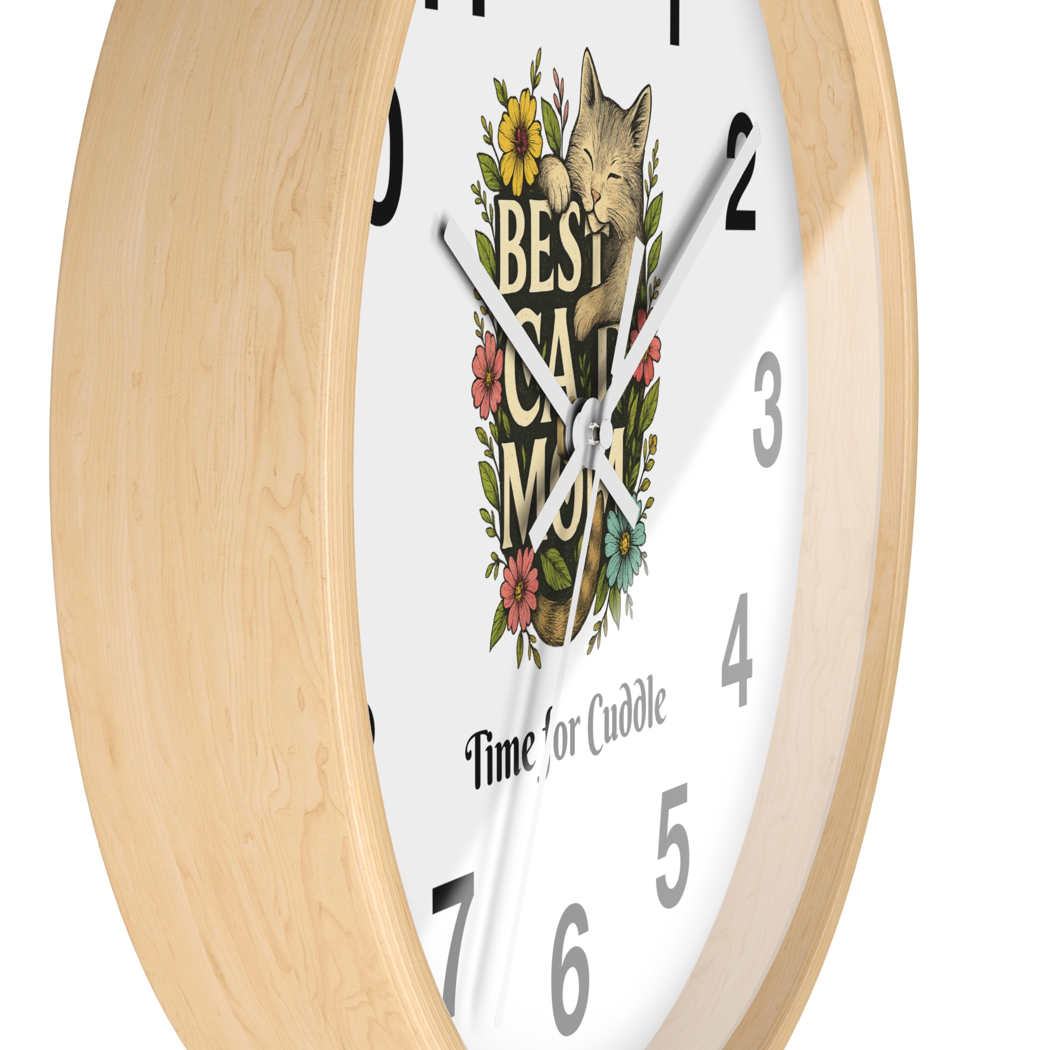 Funny Cat Wall Clock - Time is Running, Cat Decor, Unique Gift for Cat Lovers, Home Office Wall Art, Quirky Kitty Clock - Image 17