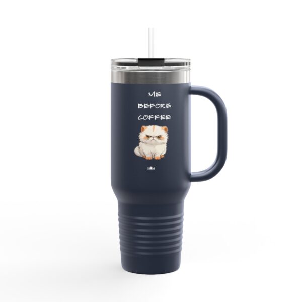 Grumpy Cat Illustration Insulated Travel Mug 40oz | Me Before Coffee - Image 6