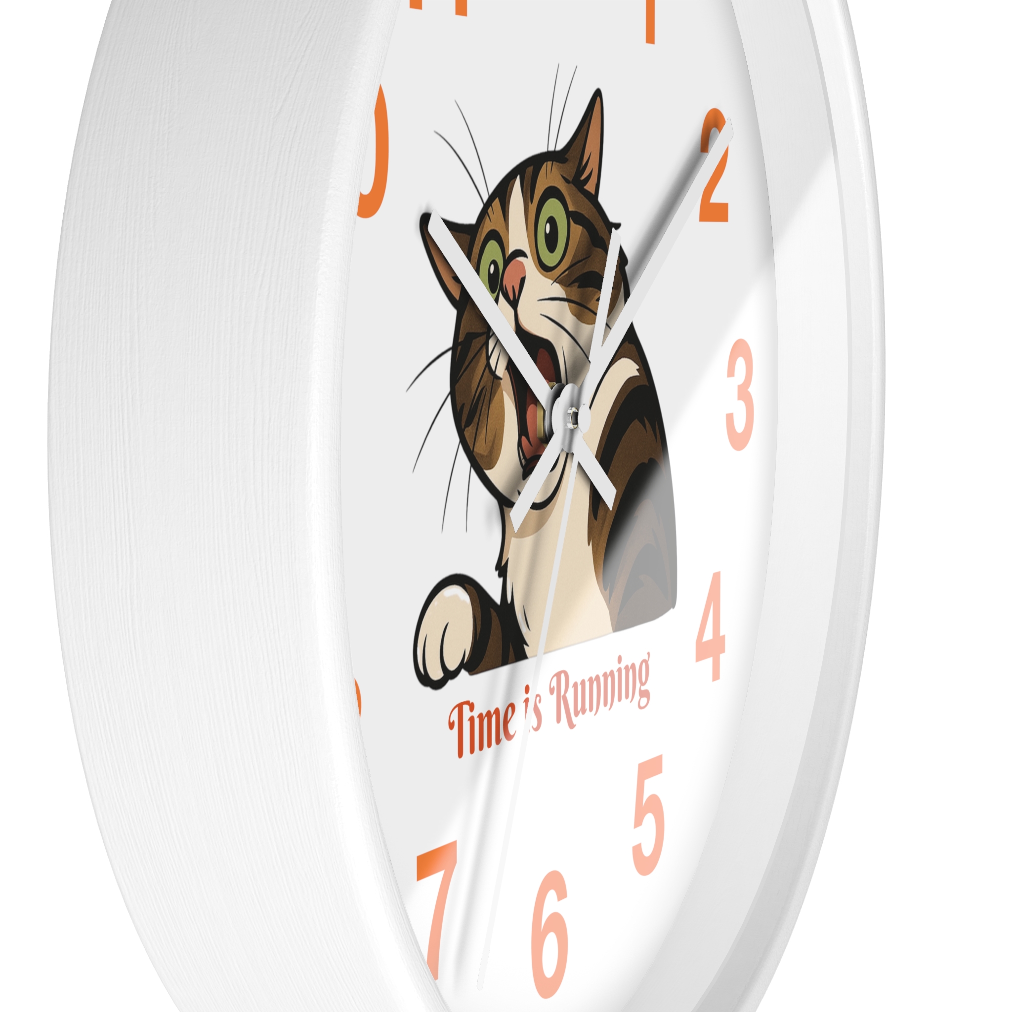 Funny Cat Wall Clock - Time is Running, Cat Decor, Unique Gift for Cat Lovers, Home Office Wall Art, Quirky Kitty Clock - Image 11