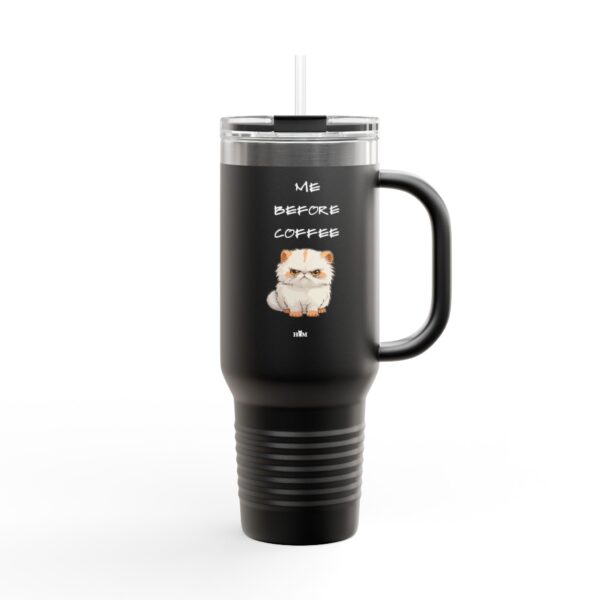 Grumpy Cat Illustration Insulated Travel Mug 40oz | Me Before Coffee - Image 2