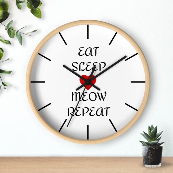Funny Cat Wall Clock - Eat Sleep Meow Repeat, Cat Decor, Unique Gift for Cat Lovers, Home Office Wall Art, Quirky Kitty Clock - Image 15