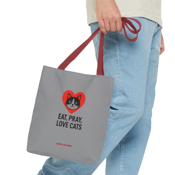 Cat Lover's Tote Bag - Eat, Pray, Love Cats | Reusable Shopping Bag, Gift for Cat Moms, Pet Supplies, Eco-Friendly Tote - Image 7