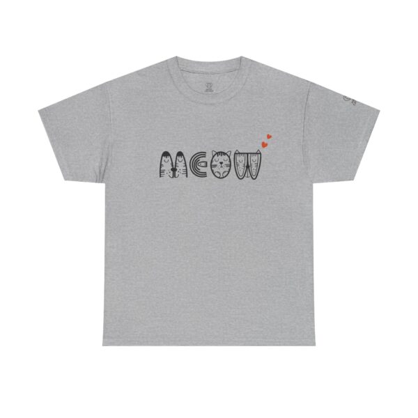 Meow Cat Lover Unisex Heavy Cotton Tee, Cute Pet T-Shirt, Animal Lover Gift, Casual Wear, Fun Tee for Cat Lovers - Image 13