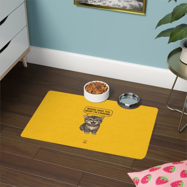 Funny Cat Food Mat - Humor for Cat Lovers, Pet Food Bowl Mat, Kitty Dining Mat, Unique Gift for Cat Parents, Decor for Pet Area - Image 4