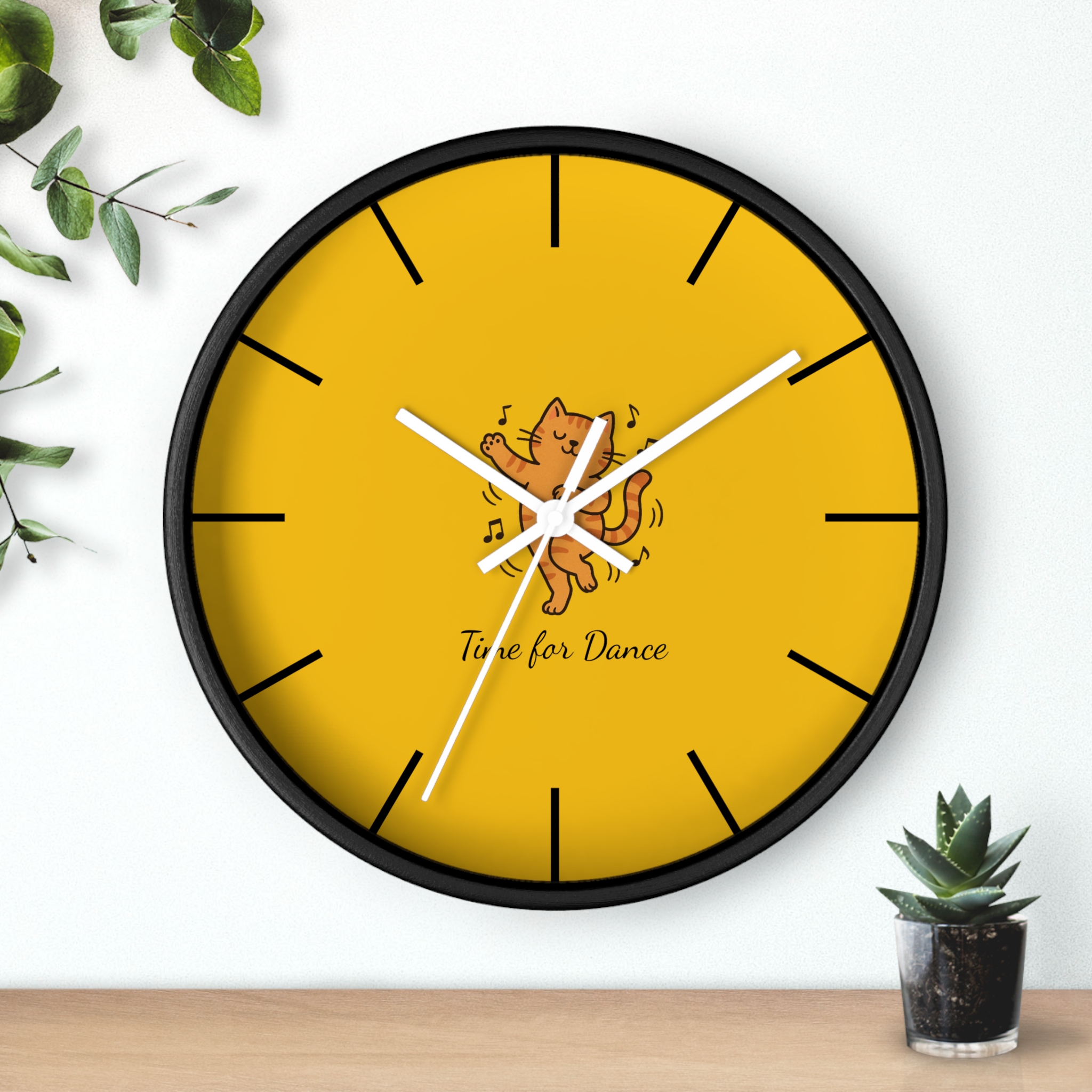 Funny Cat Wall Clock - Time for Dance, Cat Decor, Unique Gift for Cat Lovers, Home Office Wall Art, Quirky Kitty Clock - Image 6