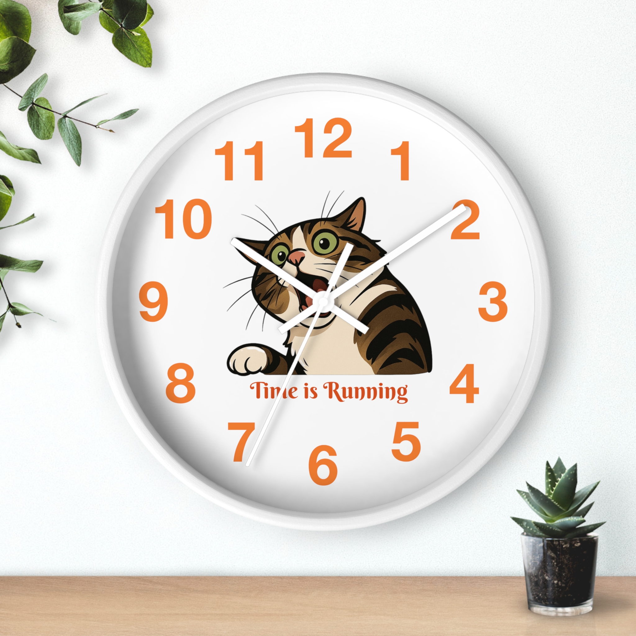 Funny Cat Wall Clock - Time is Running, Cat Decor, Unique Gift for Cat Lovers, Home Office Wall Art, Quirky Kitty Clock - Image 12