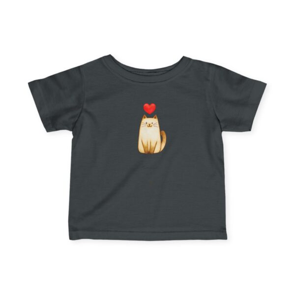 Cute Cat with Heart Infant Tee | Baby Cat Illustration, Neutral Shirt - Image 22