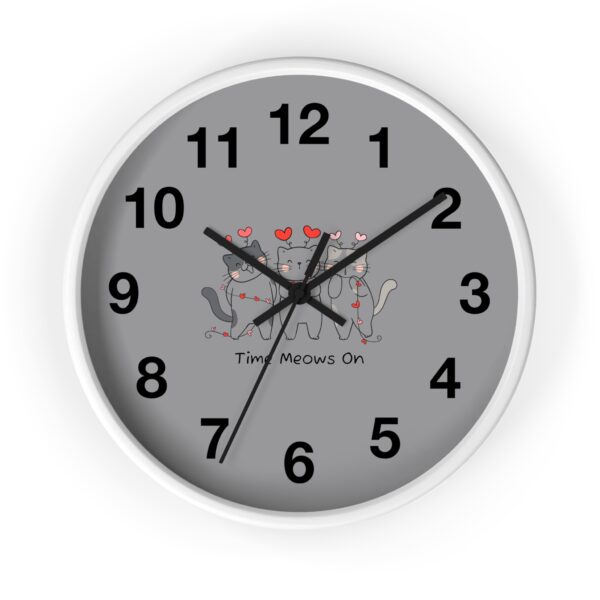 Funny Cat Wall Clock - Time Meows On, Cat Decor, Unique Gift for Cat Lovers, Home Office Wall Art, Quirky Kitty Clock - Image 7