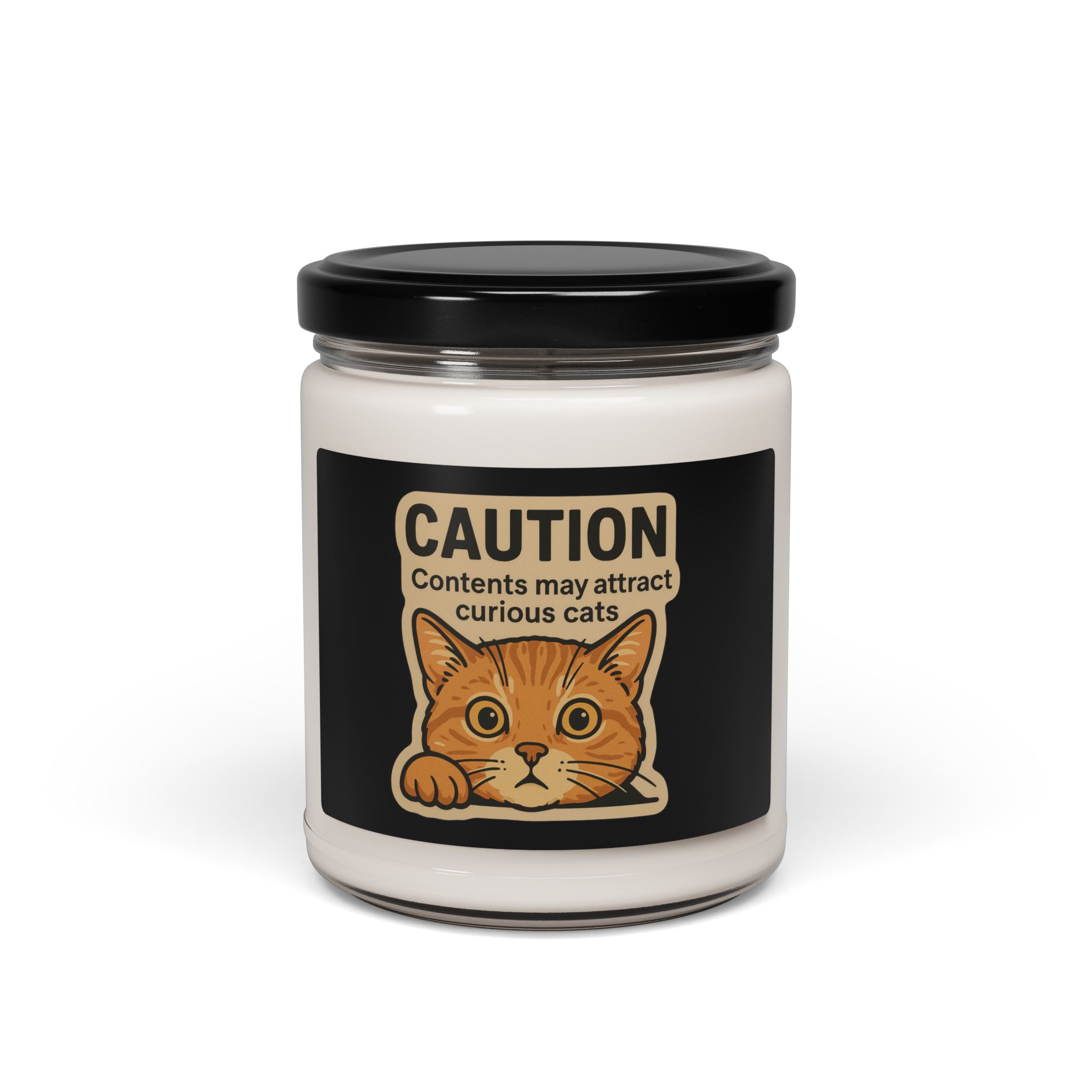 Caution: Contents May Attract Curious Cats — 9oz Scented Soy Candle - Image 2