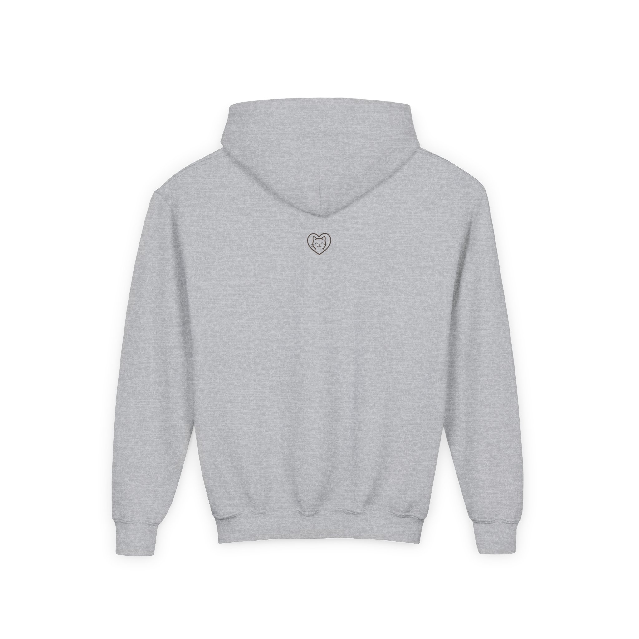 Free Happiness Cat Youth Hoodie | Cute Black Cat Graphic - Image 6