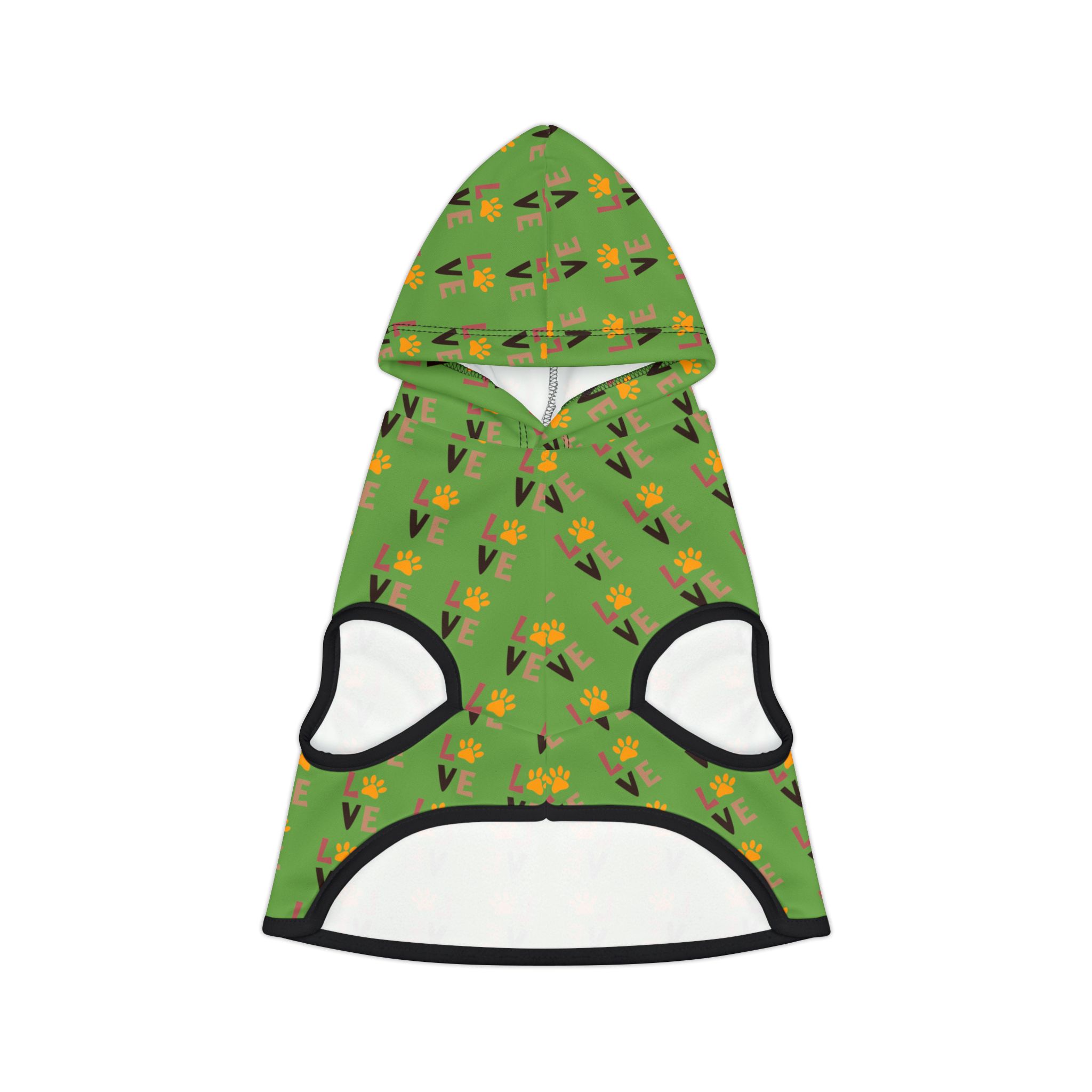Love Pattern Pet Hoodie | Green Floral Dog Hoodie - Image 5