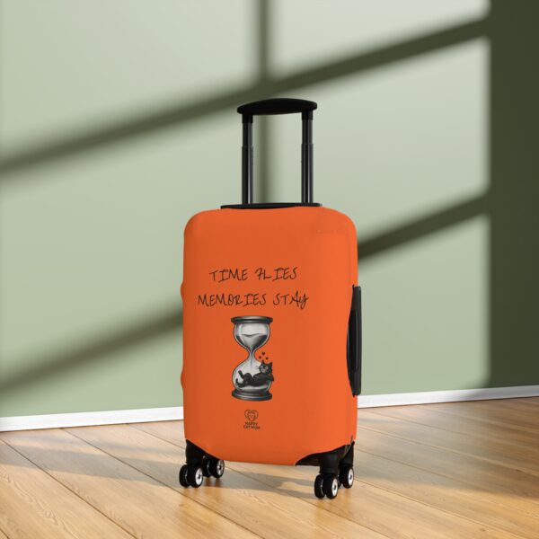 Time Flies Memories Stay Luggage Cover | Orange Hourglass Travel - Image 4